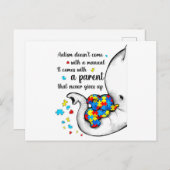 自閉症ママのシャツ女性自閉症意識シャツママ ポストカード (正面/裏面)