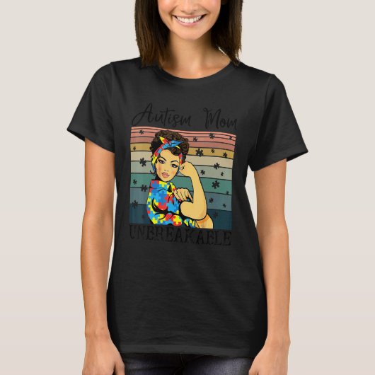 自閉症ママの不屈のTシャツ 自閉症啓発 Tシャツ (正面)