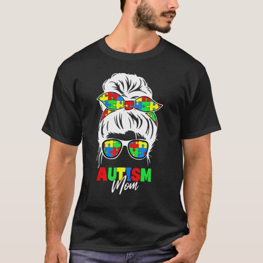 自閉症ママの人生 アウェアネス ゆるポニーパズルピース M Tシャツ (正面)