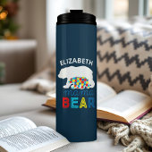 自閉症ママベアアンドクブパズルピースパーソナライズされた タンブラー