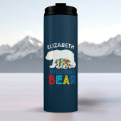 自閉症ママベアアンドクブパズルピースパーソナライズされた タンブラー