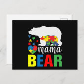 自閉症マママベア インビテーションポストカード (正面/裏面)