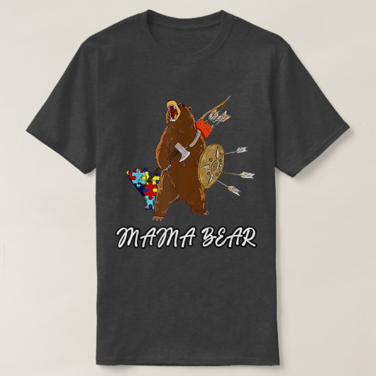 自閉症マママママベアー自閉症意識パズルプレミ Tシャツ (デザイン正面)