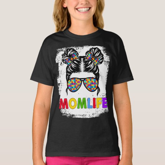 自閉症ママ人生めちゃくちゃなパン母の日ママ生活 Tシャツ (正面)