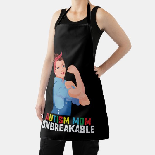 自閉症ママ壊れにくい自閉症誇りを持ったファミリー エプロン (インサイチュ)