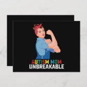 自閉症ママ壊れにくい自閉症誇りを持ったファミリー ポストカード (正面/裏面)