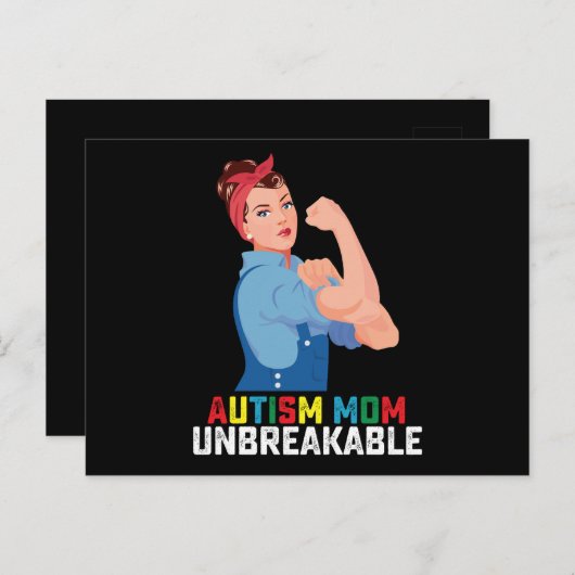 自閉症ママ壊れにくい自閉症誇りを持ったファミリー ポストカード (正面/裏面)