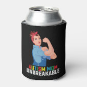 自閉症ママ壊れにくい自閉症誇りを持ったファミリー 缶クーラー (缶正面)