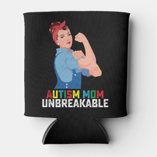 自閉症ママ壊れにくい自閉症誇りを持ったファミリー 缶クーラー (正面)