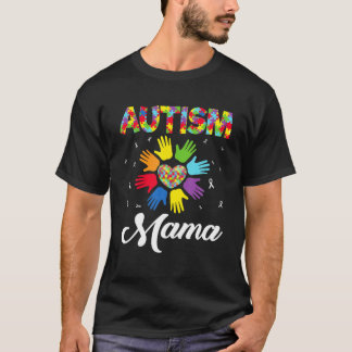 自閉症ママ愛おもしろいハート自閉症意識サポート Tシャツ