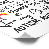 自閉症ママ母ママは私の子供を変えない ポスター (角)