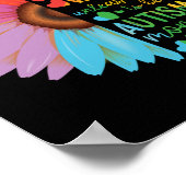 自閉症ママ母ママ神最強の女性花 ポスター (角)