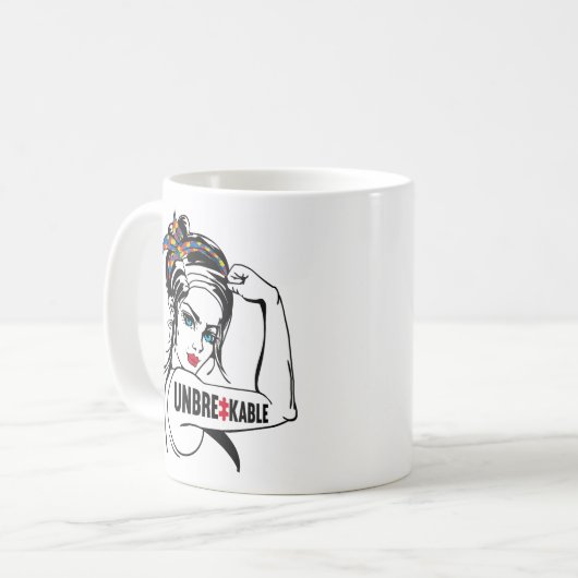 自閉症ママ母ママUnbreakable Rosie The コーヒーマグカップ (正面左)