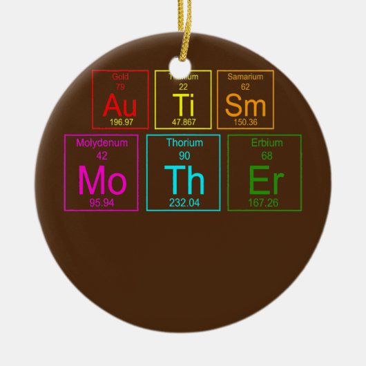 自閉症ママ生活周期表自閉症意識 セラミックオーナメント (正面)