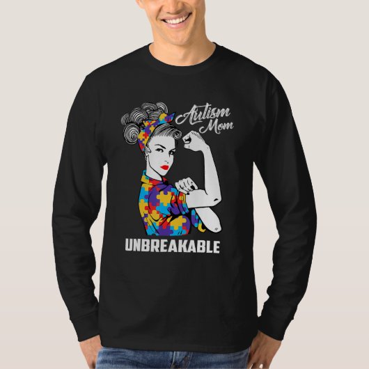 自閉症ママ破れない自閉症意識ギフト4 Tシャツ (正面)