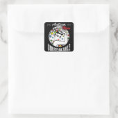 自閉症ママ破れないTシャツ自閉症意識ギ スクエアシール (バッグ)