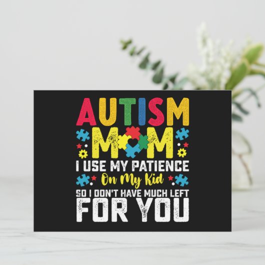 自閉症ママ私の子供の認識度に私の忍耐を使用 招待状 (スタンド正面)