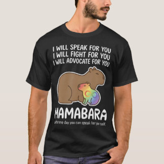 自閉症ママ カピバラ ママバラ ニューロダイバーシティ Tシャツ