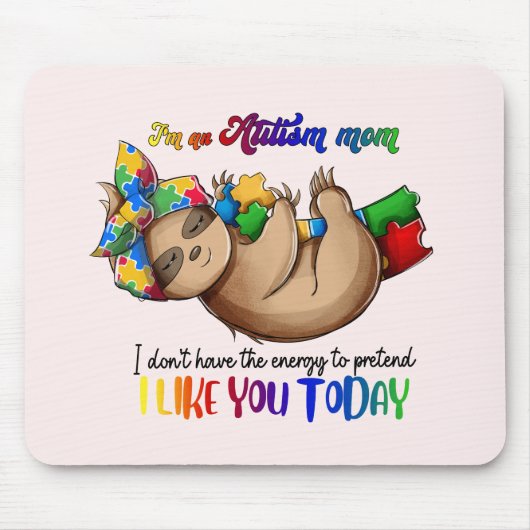 自閉症ママ – スロース マウスパッド (正面)