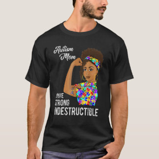 自閉症ママ 丈夫 自閉症 パズルリボン A Tシャツ