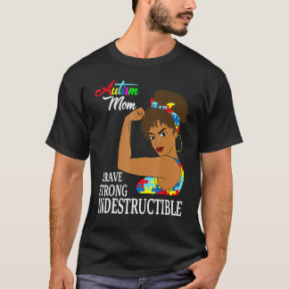 自閉症ママ 丈夫 自閉症 パズルリボン A Tシャツ