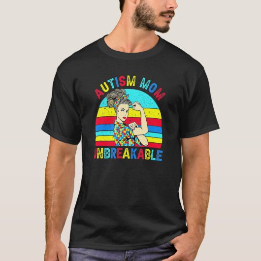 自閉症ママ 不屈の精神 自閉症啓発ギフト 1 Tシャツ (正面)