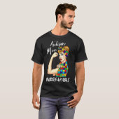 自閉症ママ 不屈の精神 自閉症啓発 1 Tシャツ (正面フル)