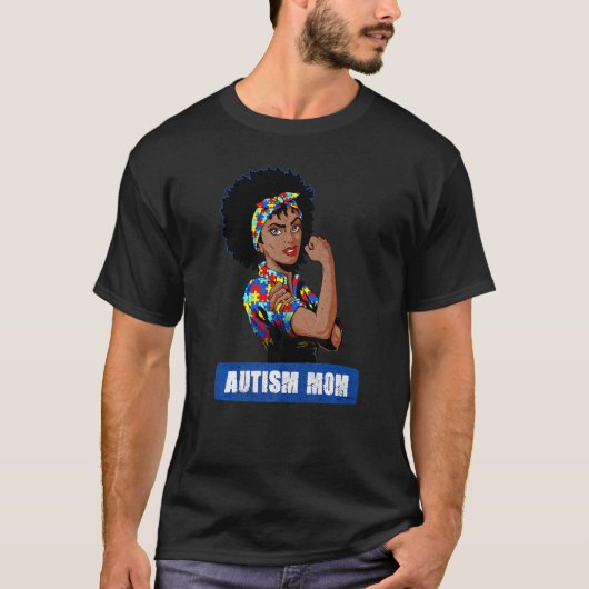 自閉症ママ 不屈の精神 自閉症啓発 1 Tシャツ (正面)