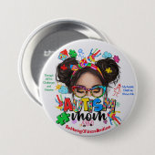 "自閉症ママ" – 自閉症意識ボタン 缶バッジ (正面&裏面)