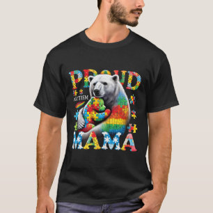 自閉症マ誇りを持ったマベアーラブアオティスムアウェアネスファミリー Tシャツ