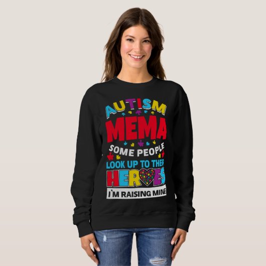 自閉症メマの人々は彼らのヒーローを見上げる最小 スウェットシャツ (正面フル)