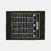 自閉症メンタルヘルス認識度デイアドディビンゴファン フリースブランケット (正面(横))