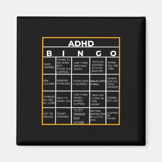 自閉症メンタルヘルス認識度デイアドディビンゴファン マグネット (正面)