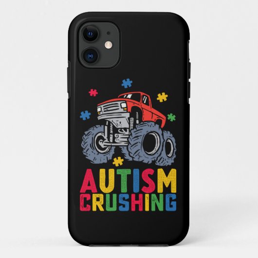 自閉症モンスタートラック認知向上 ボーイ ガール Case-Mate iPhoneケース (裏面)
