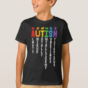 自閉症ユニーク常に完全知性がある自閉症 Tシャツ