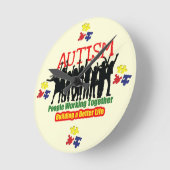 自閉症ラウンド（中）時計 ラウンド壁時計 (傾斜)