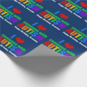 自閉症ラブカワイブルーパーソナライズされた誕生日 ラッピングペーパー (角)