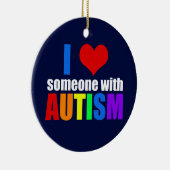 自閉症ラブレインボーファミリーサポートカカラフルイイ セラミックオーナメント (右)