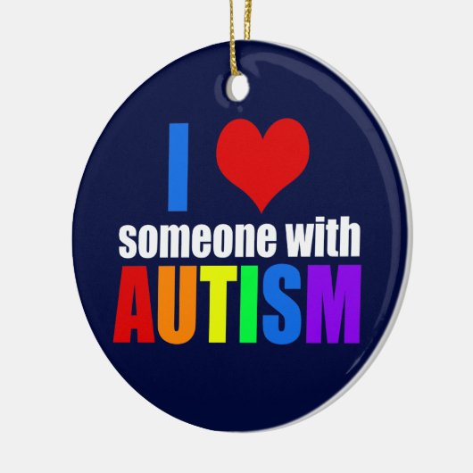 自閉症ラブレインボーファミリーサポートカカラフルイイ セラミックオーナメント (左)