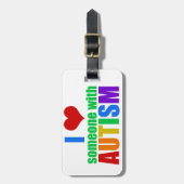 自閉症ラブレインボーファミリーサポートカカラフルイイ ラゲッジタグ (正面縦)