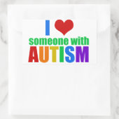 自閉症ラブレインボーファミリーサポートカカラフルイイ 長方形シール (バッグ)