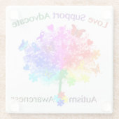 自閉症レインボーツリー ガラスコースター (裏面)