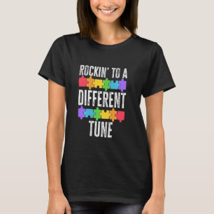 自閉症ロックンロールは違った調子で ASD ヘッドホンパズル Tシャツ