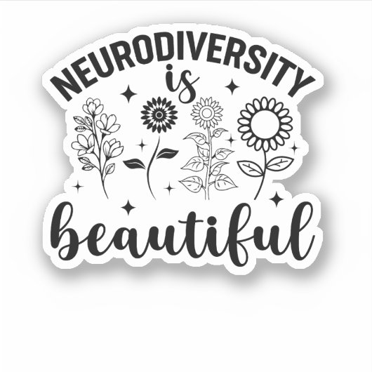 自閉症ワイルドフラワー、ADHD、特殊なエド先生 シール (正面)