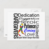 自閉症介護者のコラージュ ポストカード (正面/裏面)