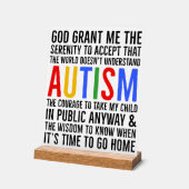 自閉症保またはデザインあなた自身 アクリルサイン (傾斜)