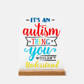 自閉症保またはデザインあなた自身 アクリルサイン (正面)