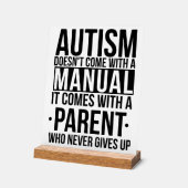 自閉症保またはデザインあなた自身 アクリルサイン (傾斜)