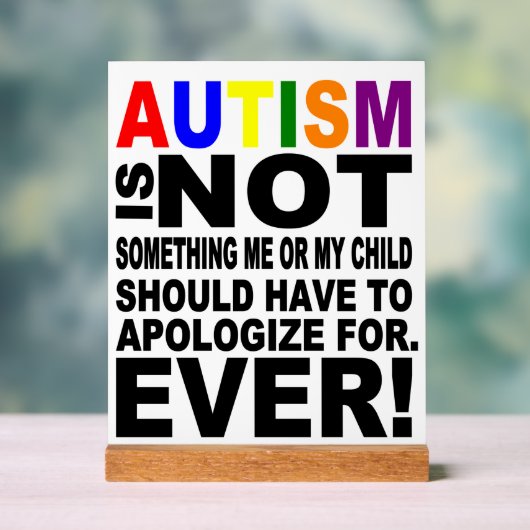 自閉症保またはデザインあなた自身 アクリルサイン (ニュートラル)