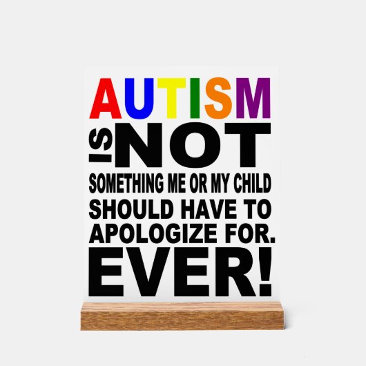 自閉症保またはデザインあなた自身 アクリルサイン (正面)